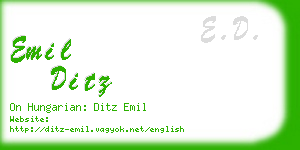 emil ditz business card